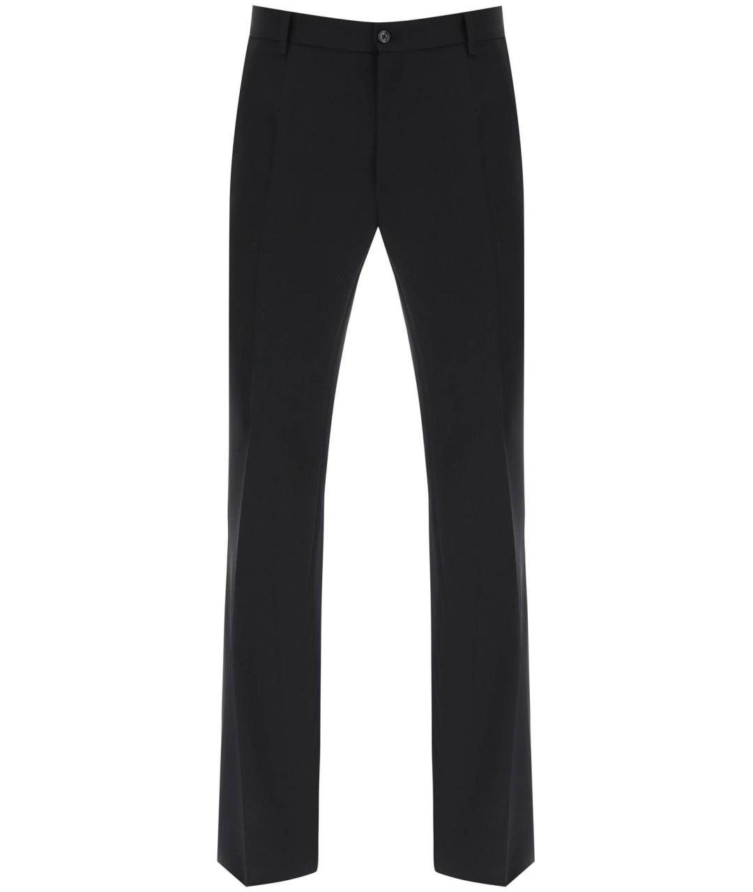 DOLCE&GABBANA Черные шерстяные классические брюки, фото 1