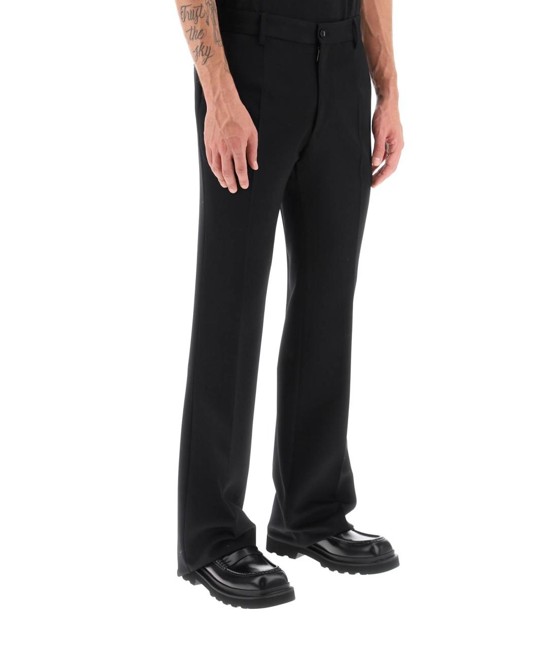 DOLCE&GABBANA Черные шерстяные классические брюки, фото 2