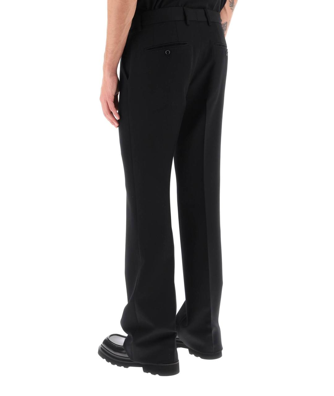 DOLCE&GABBANA Черные шерстяные классические брюки, фото 3