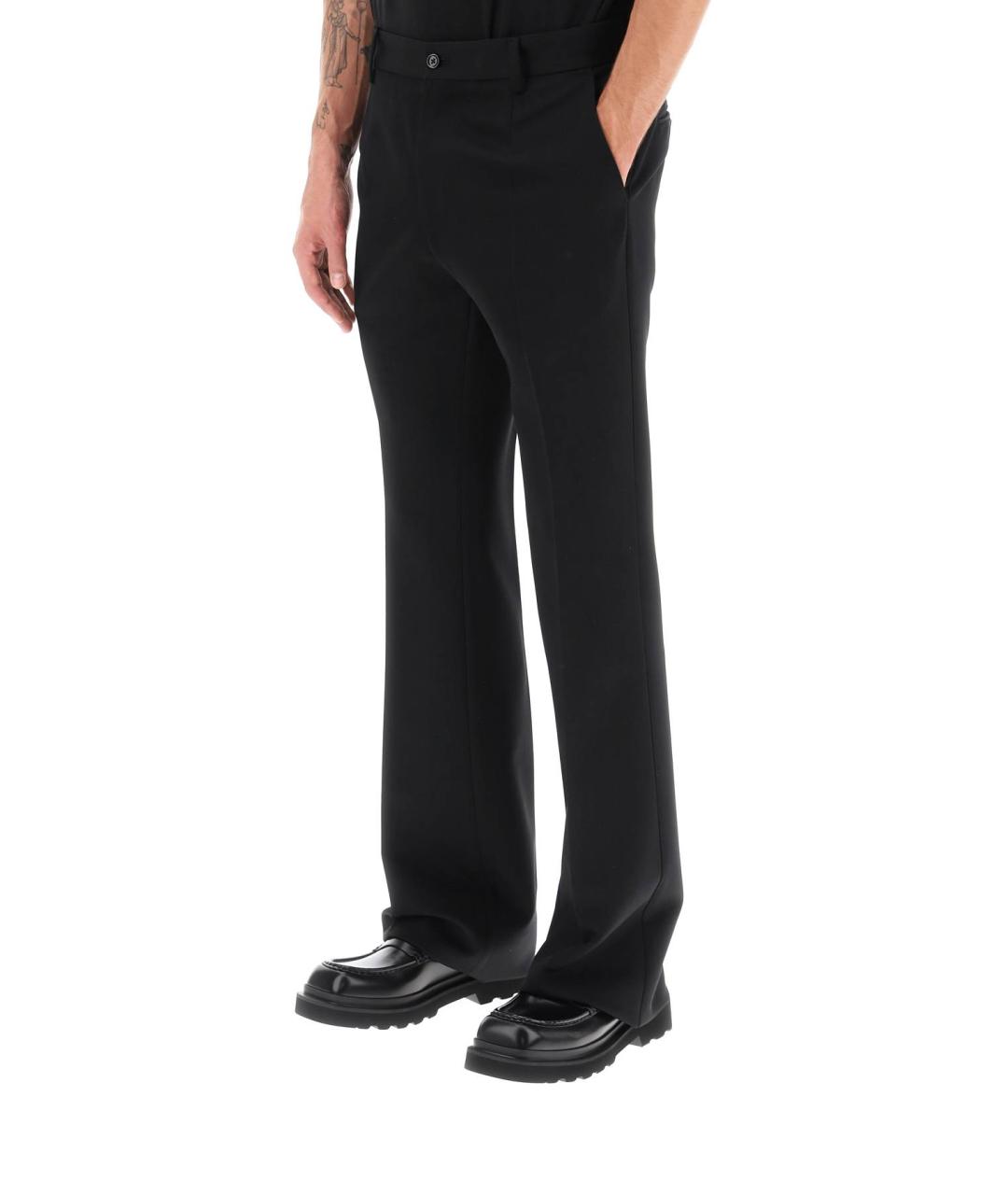 DOLCE&GABBANA Черные шерстяные классические брюки, фото 4