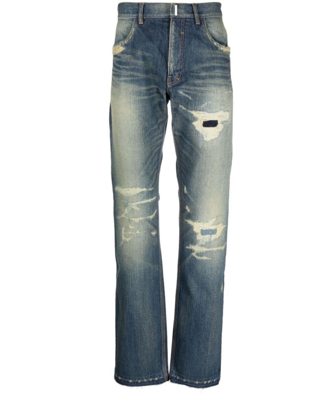 GIVENCHY Синие хлопковые прямые джинсы, фото 1