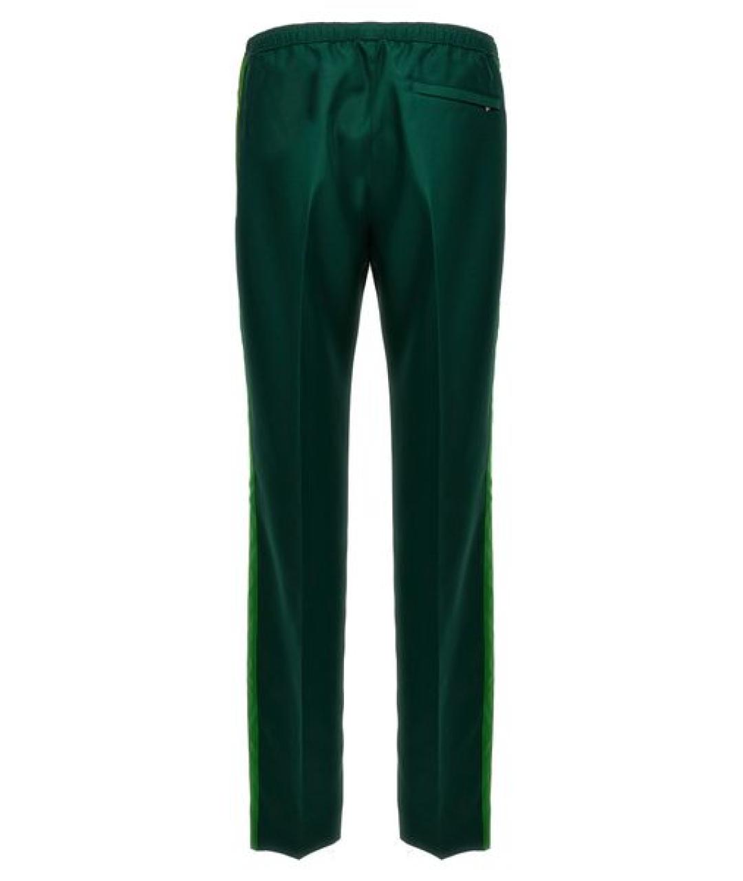LANVIN Зеленые полиэстеровые повседневные брюки, фото 2