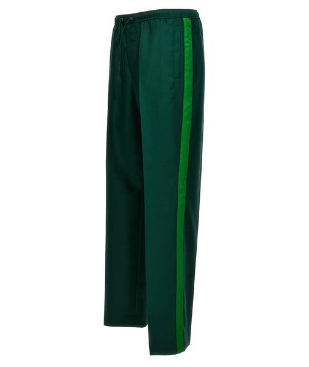 LANVIN Зеленые полиэстеровые повседневные брюки, фото 3