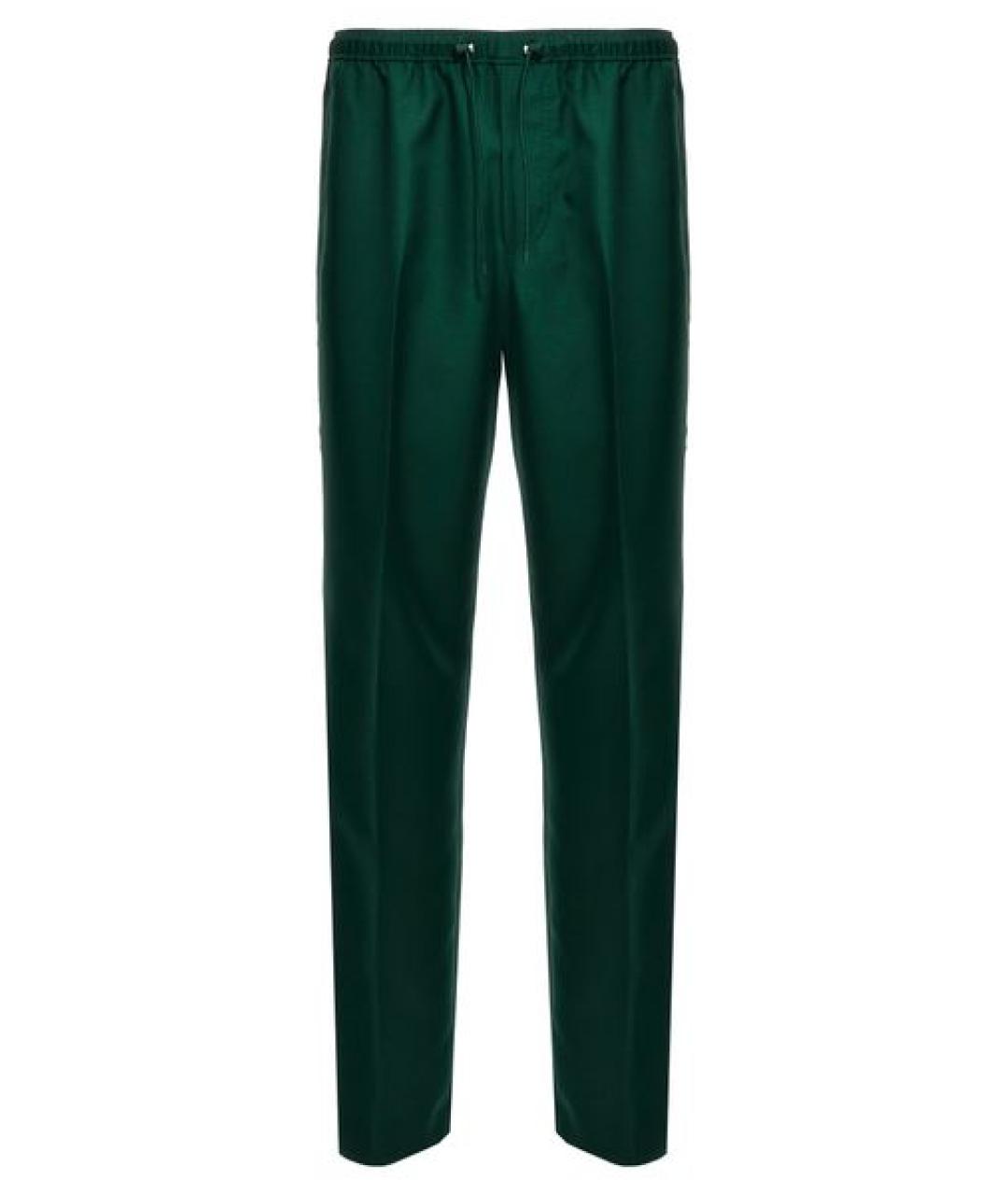 LANVIN Зеленые полиэстеровые повседневные брюки, фото 1