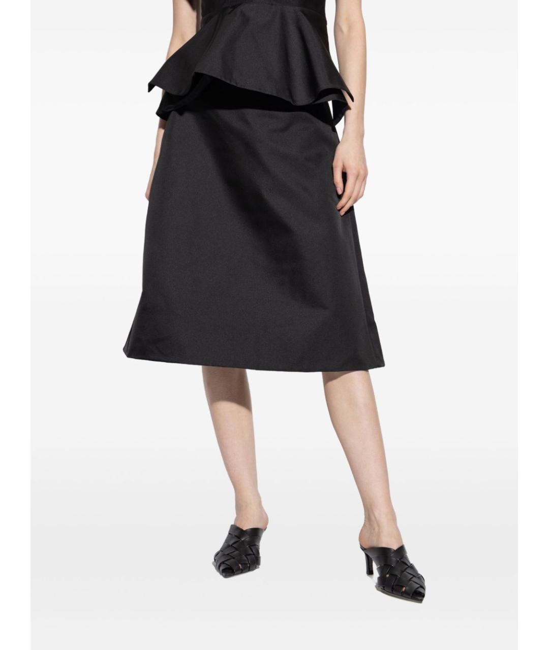 ALEXANDER MCQUEEN Черная полиэстеровая юбка миди, фото 2