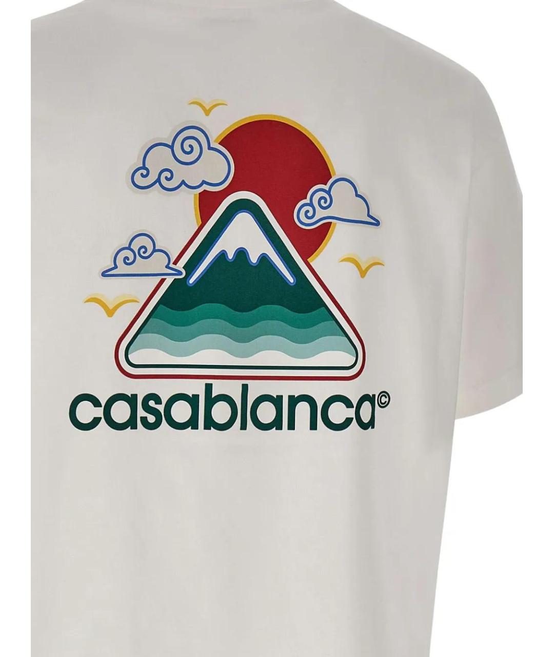 CASABLANCA Белая хлопковая футболка, фото 4