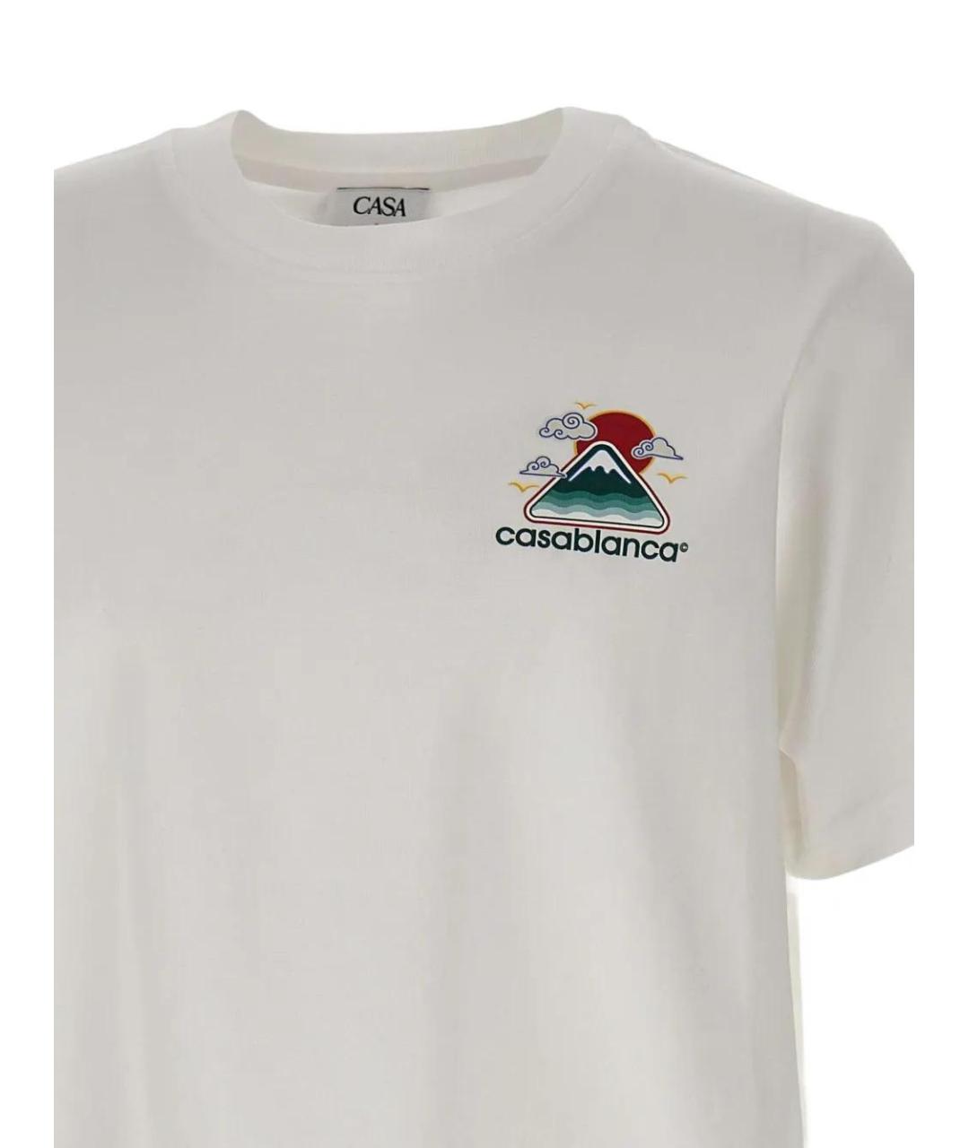CASABLANCA Белая хлопковая футболка, фото 3