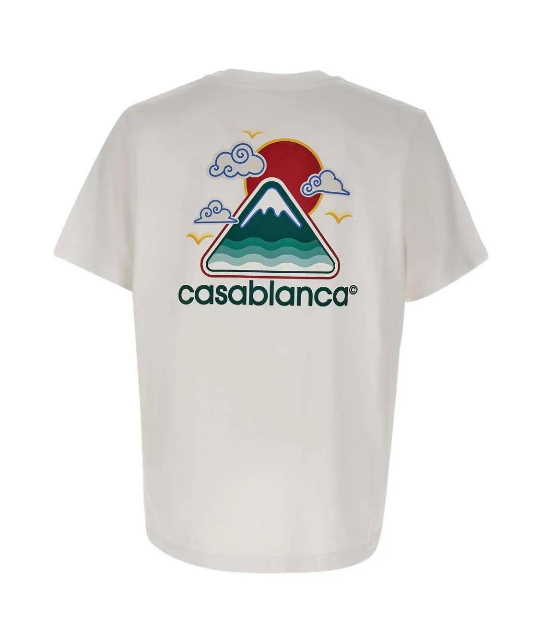 CASABLANCA Белая хлопковая футболка, фото 2