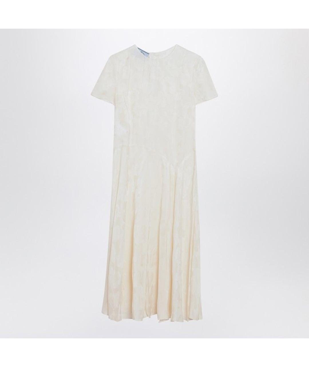 PRADA Бежевое вискозное повседневное платье, фото 3