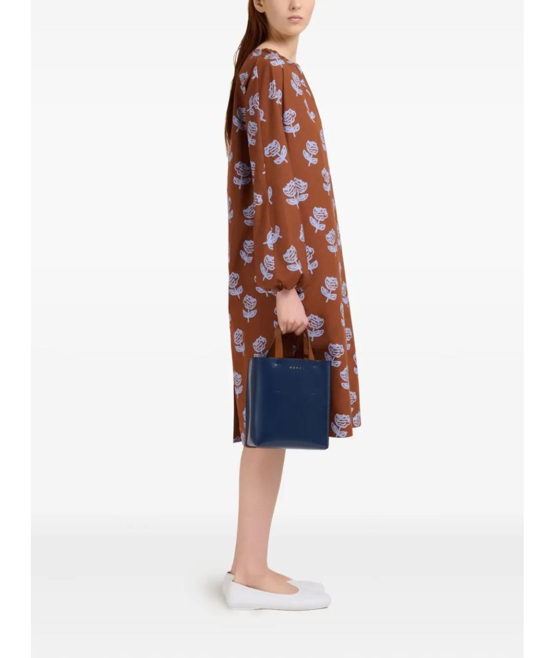 MARNI Синяя синтетическая сумка тоут, фото 2