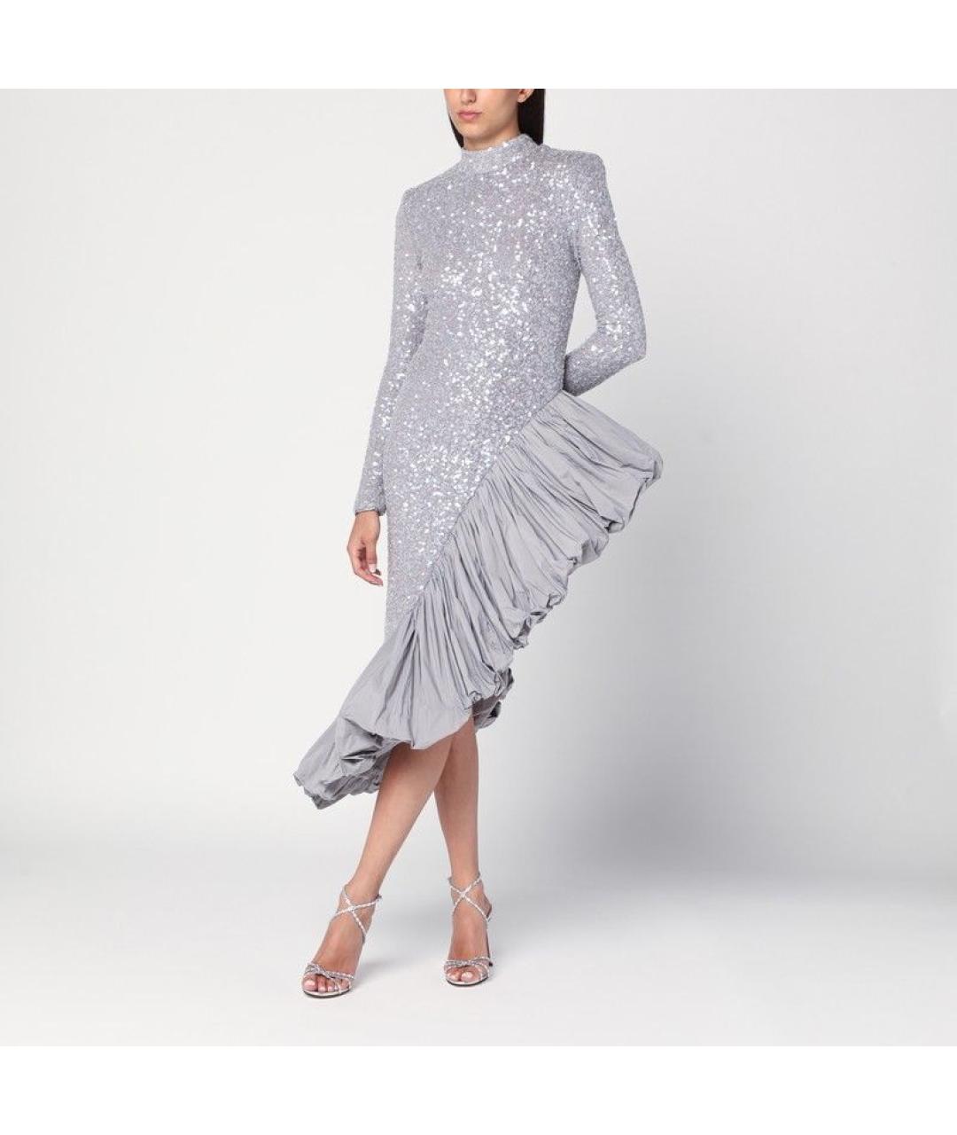 ROTATE Серебряное полиэстеровое коктейльное платье, фото 2