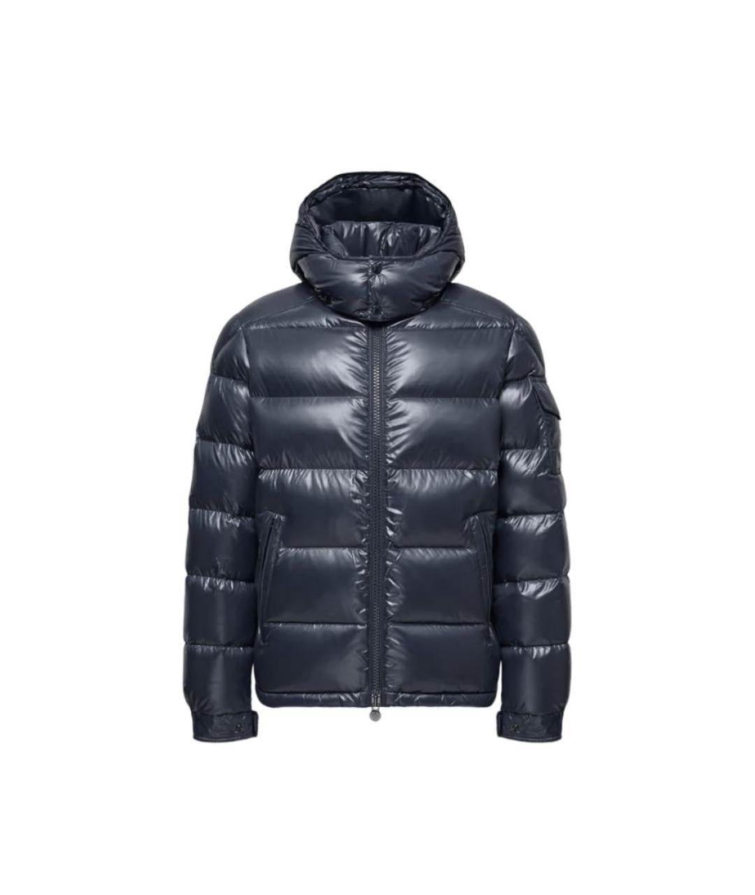 MONCLER Синий полиамидовый пуховик, фото 1