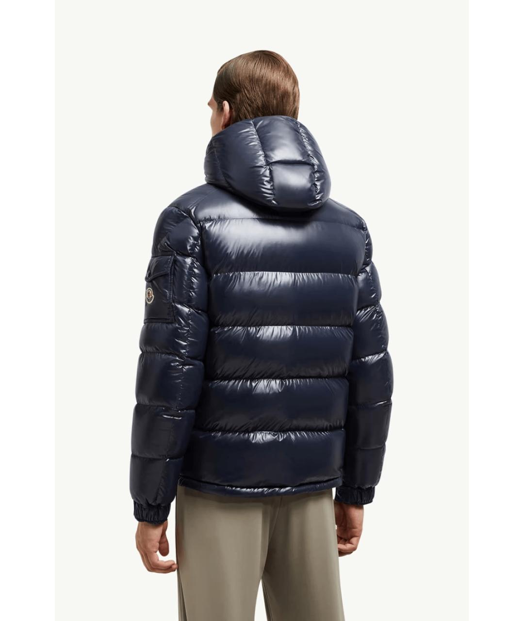 MONCLER Синий полиамидовый пуховик, фото 4