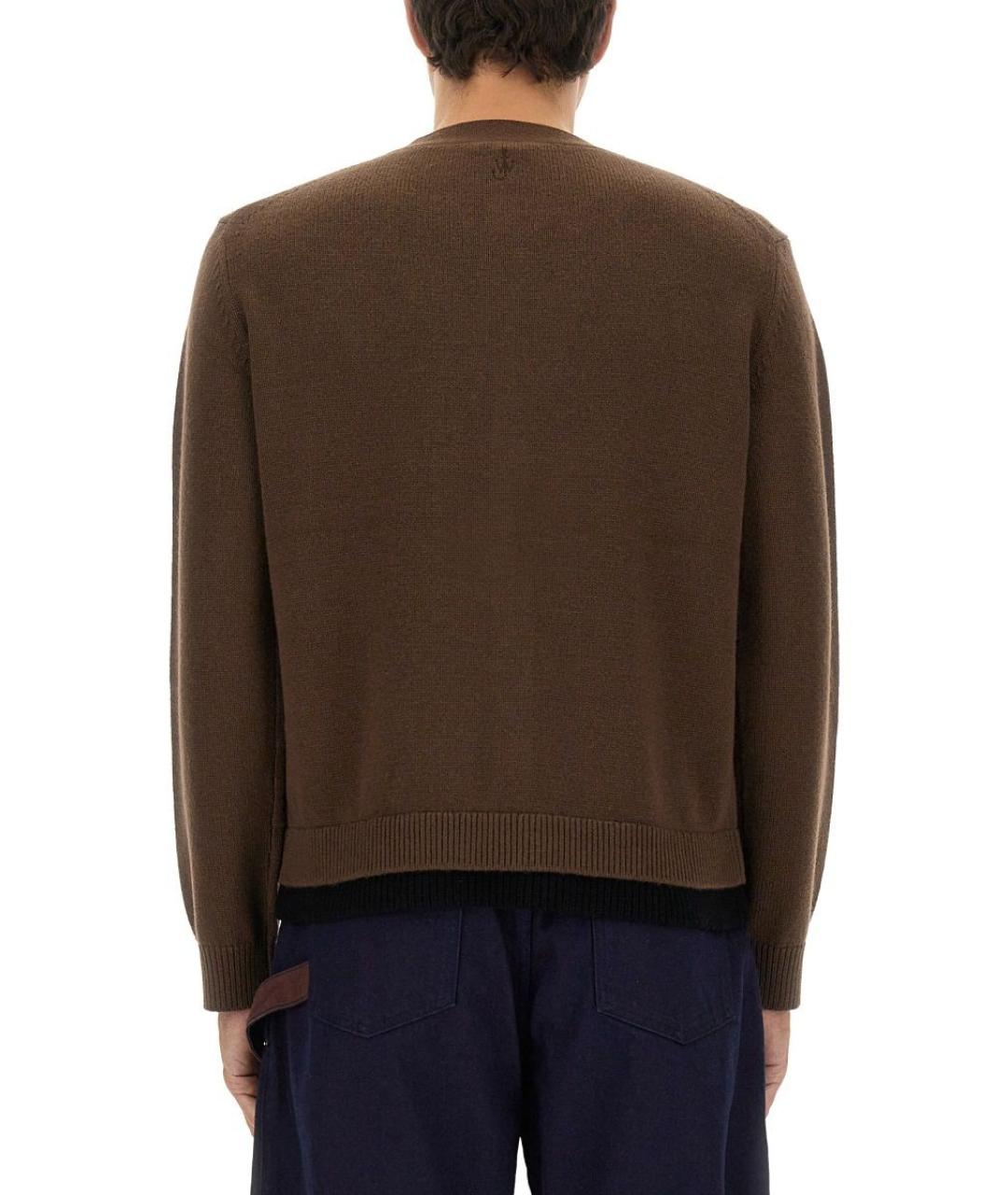 J.W.ANDERSON Коричневый шерстяной кардиган, фото 3