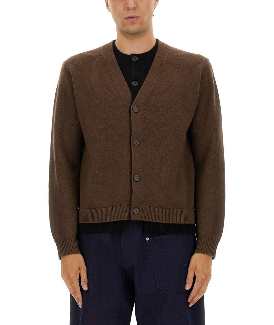 J.W.ANDERSON Коричневый шерстяной кардиган, фото 1