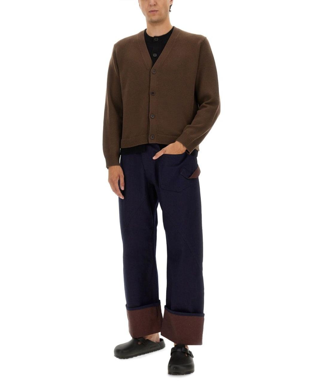 J.W.ANDERSON Коричневый шерстяной кардиган, фото 2