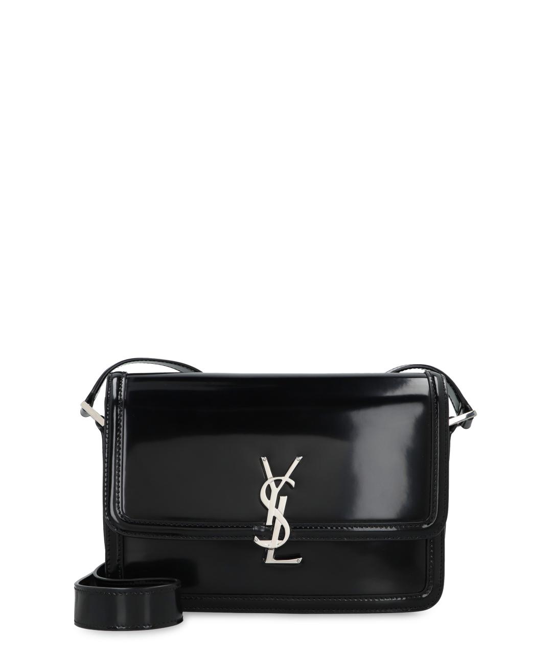 SAINT LAURENT Черная кожаная сумка на плечо, фото 1