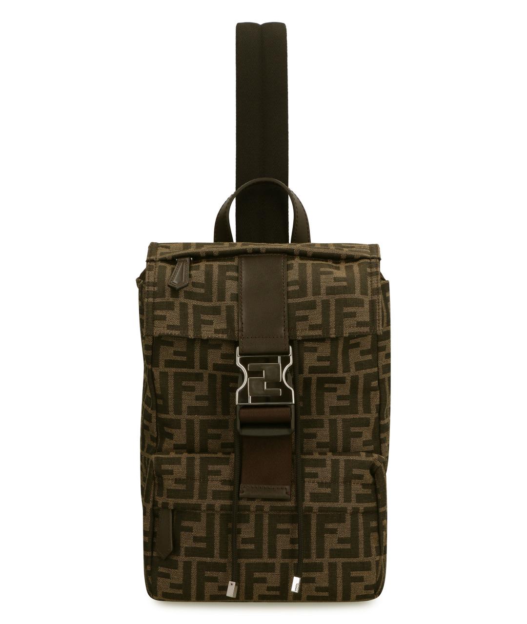 FENDI Коричневая хлопковая сумка на плечо, фото 1