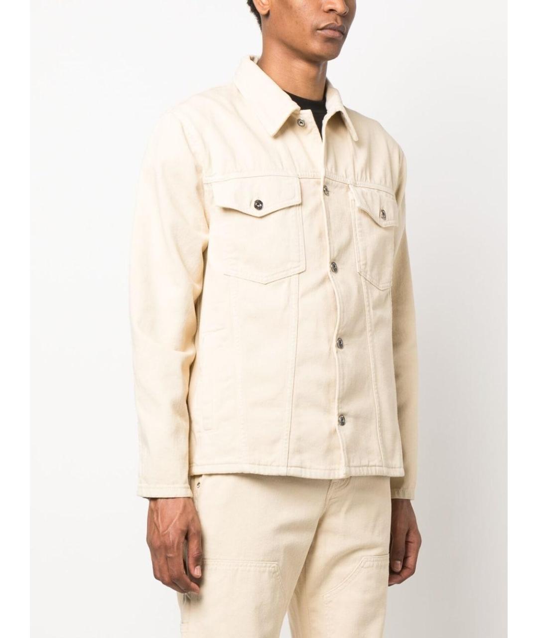 OFF-WHITE Бежевая хлопковая кэжуал рубашка, фото 3