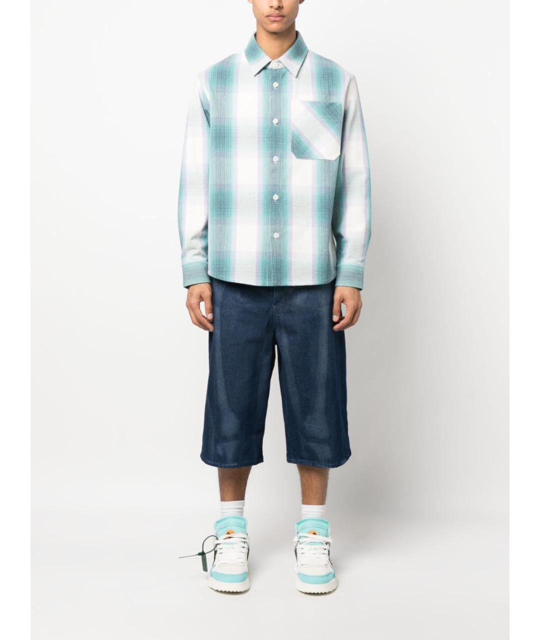 OFF-WHITE Голубые хлопковые шорты, фото 2