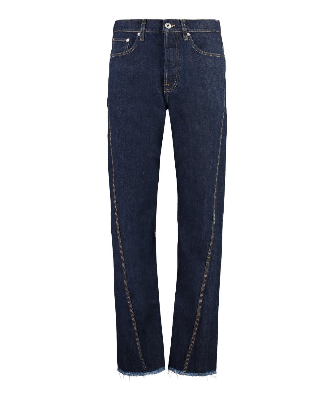 LANVIN Синие хлопковые прямые джинсы, фото 1