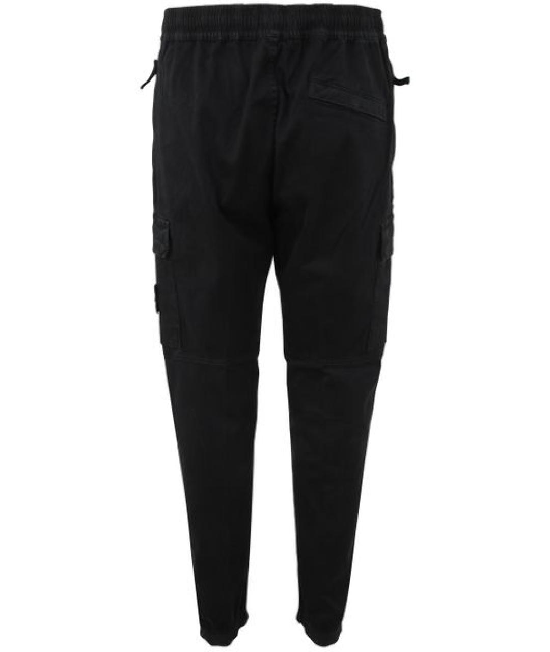 STONE ISLAND Черные хлопковые повседневные брюки, фото 2