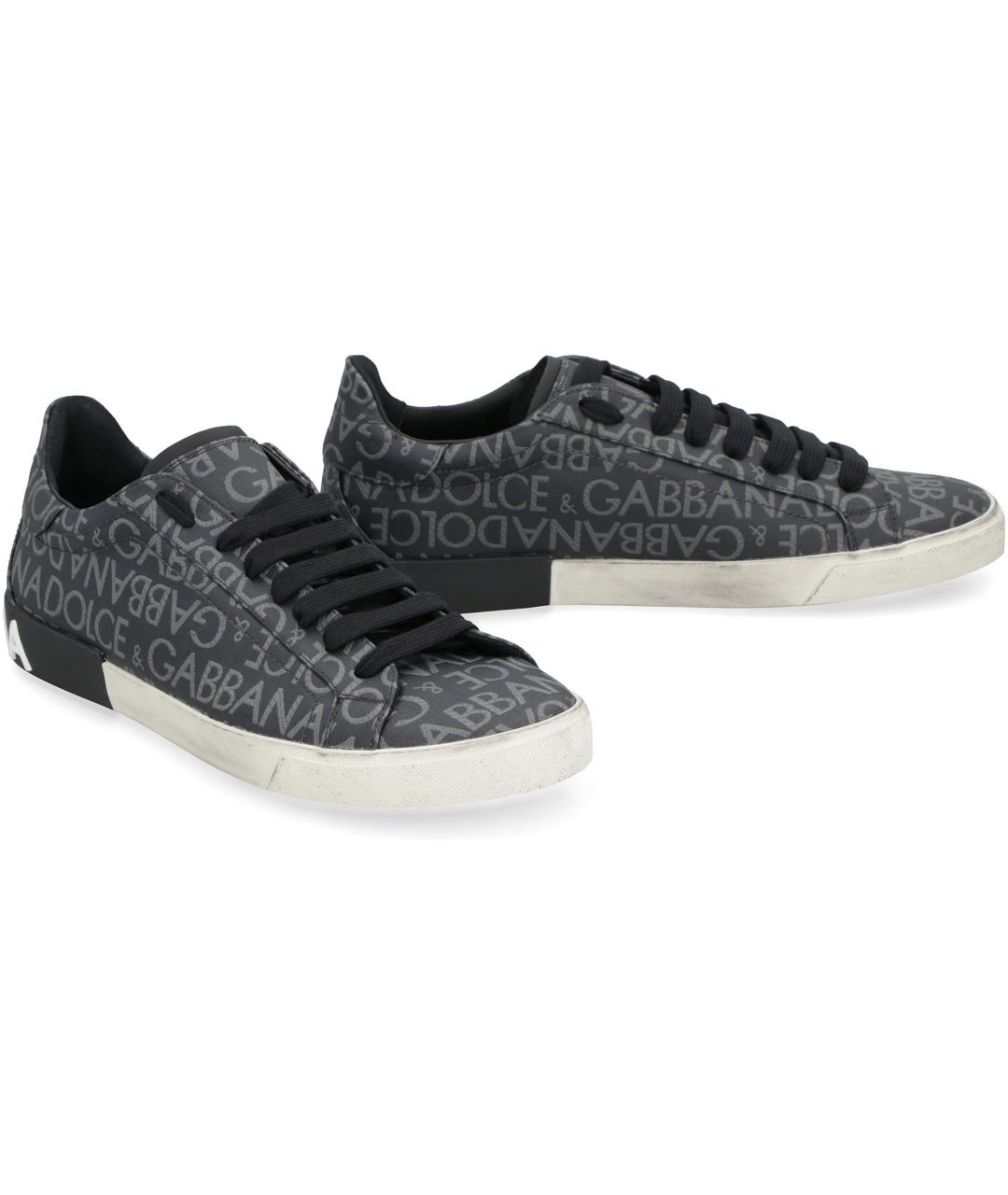 DOLCE&GABBANA Черные синтетические низкие кроссовки / кеды, фото 3