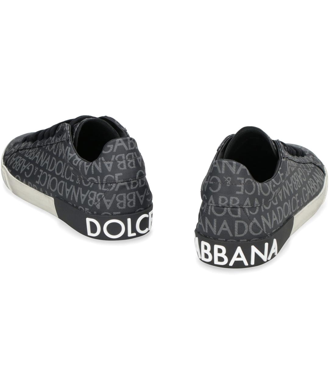 DOLCE&GABBANA Черные синтетические низкие кроссовки / кеды, фото 4