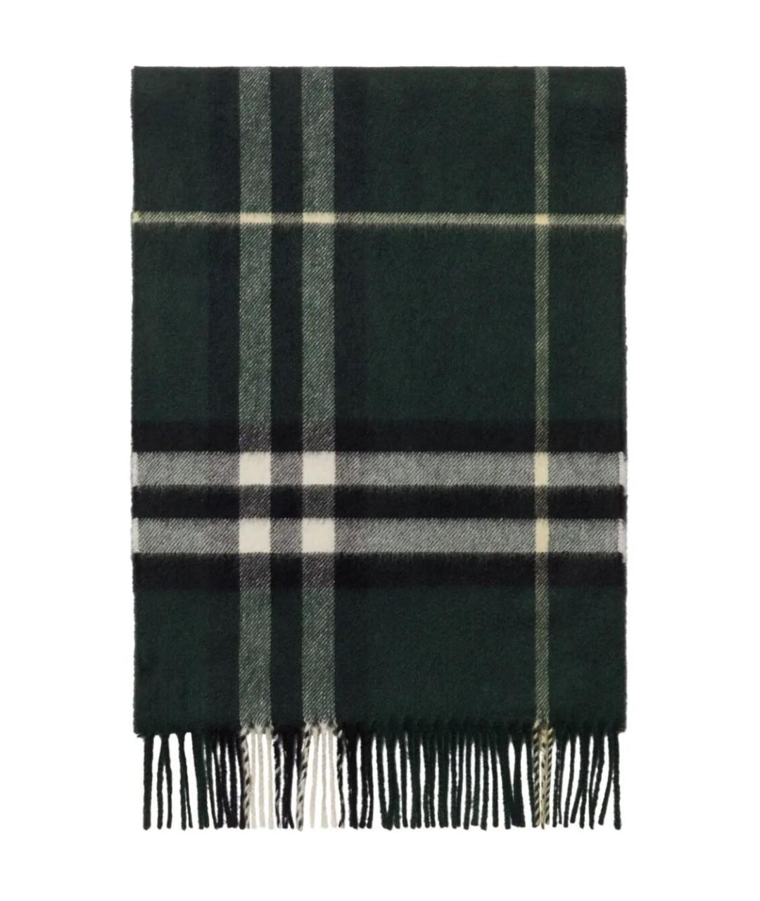 BURBERRY Зеленый кашемировый шарф, фото 2