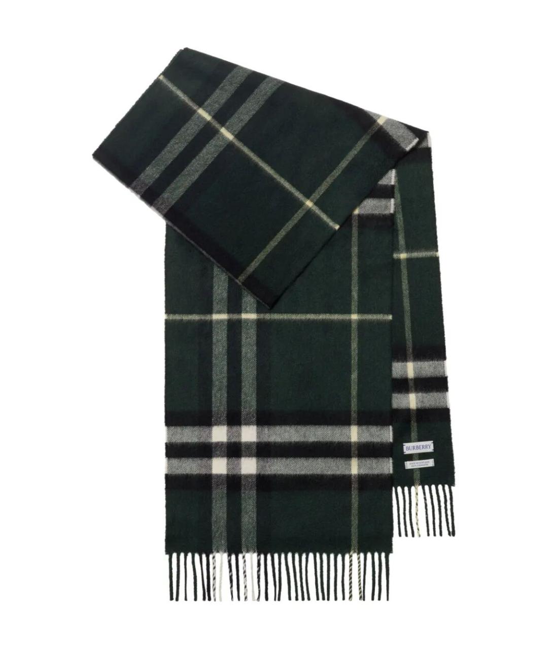 BURBERRY Зеленый кашемировый шарф, фото 1