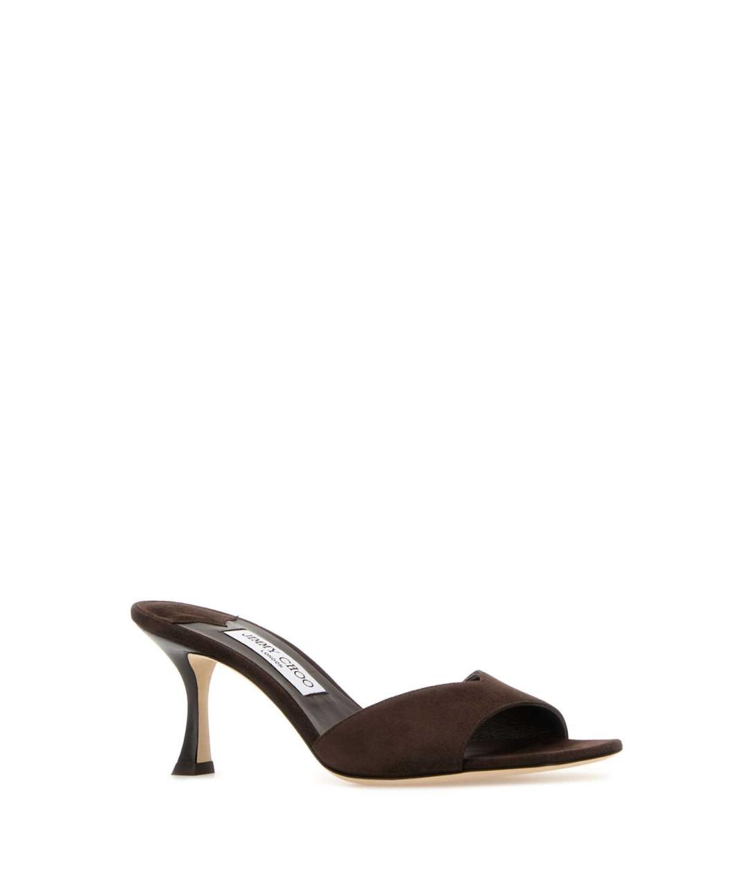 JIMMY CHOO Коричневые кожаные мюли, фото 2