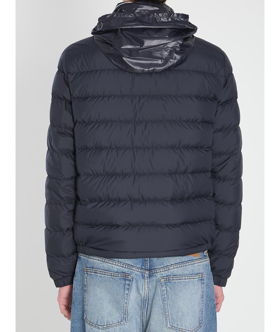 MONCLER Темно-синяя полиэстеровая куртка, фото 5