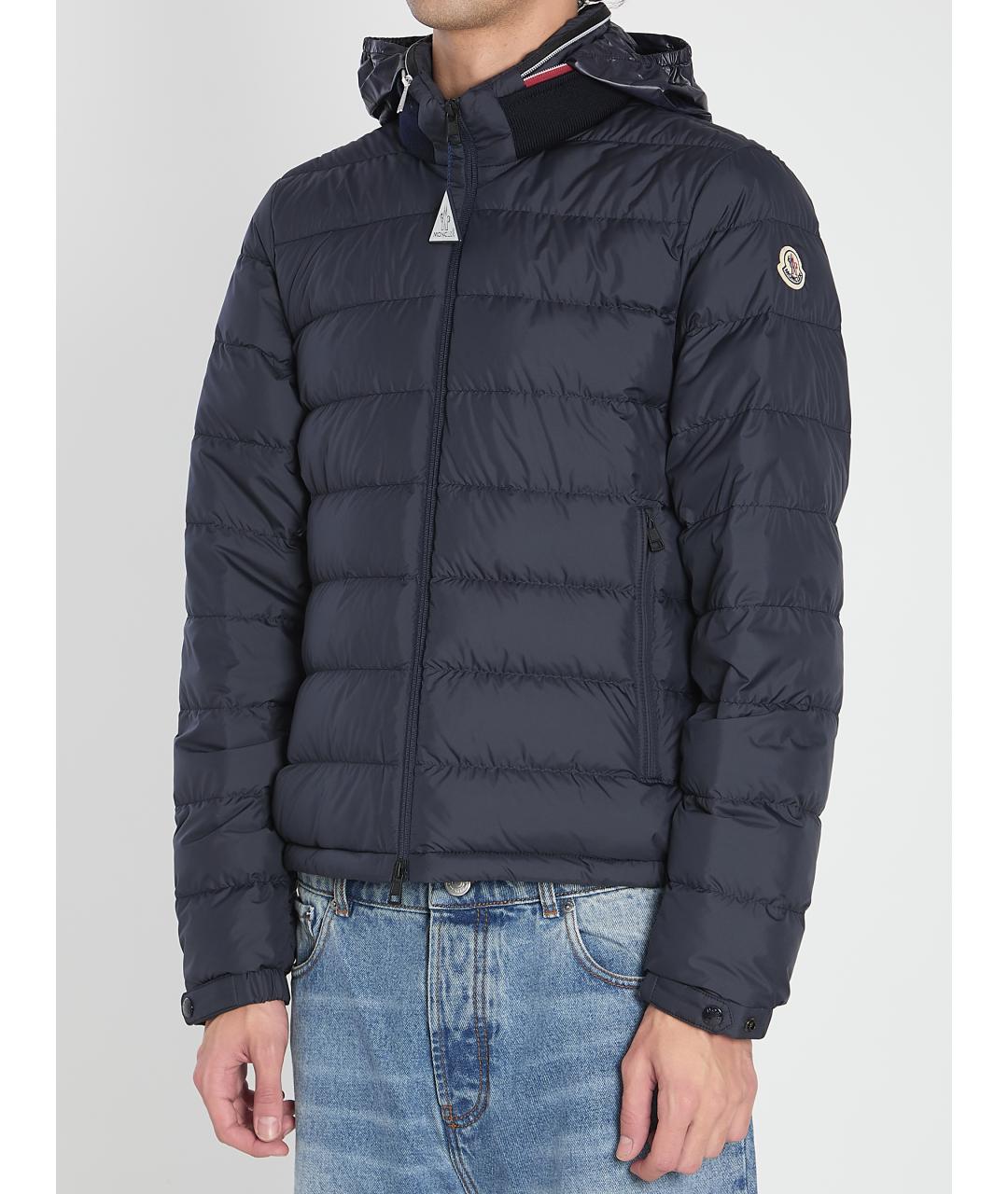 MONCLER Темно-синяя полиэстеровая куртка, фото 3