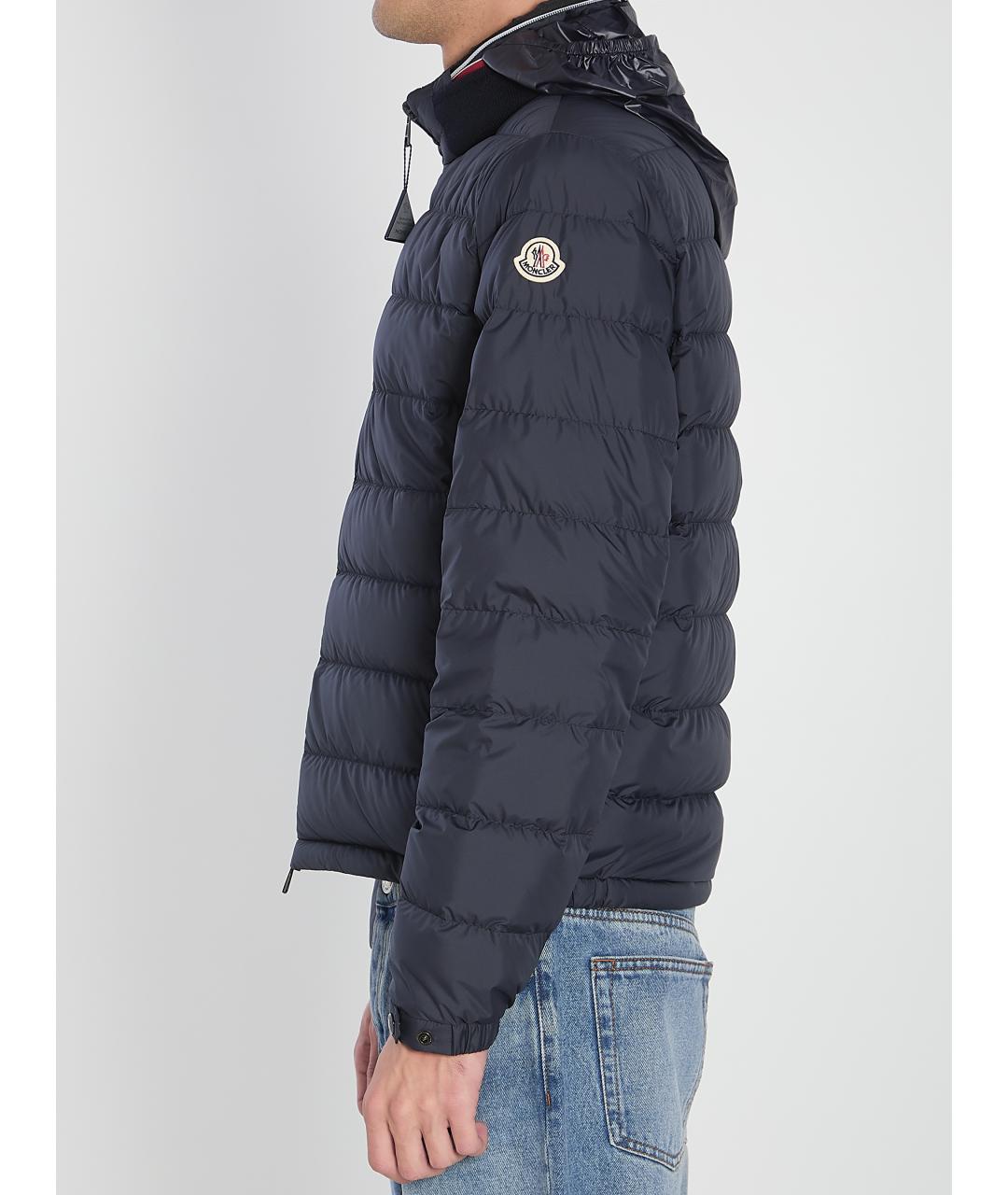 MONCLER Темно-синяя полиэстеровая куртка, фото 4