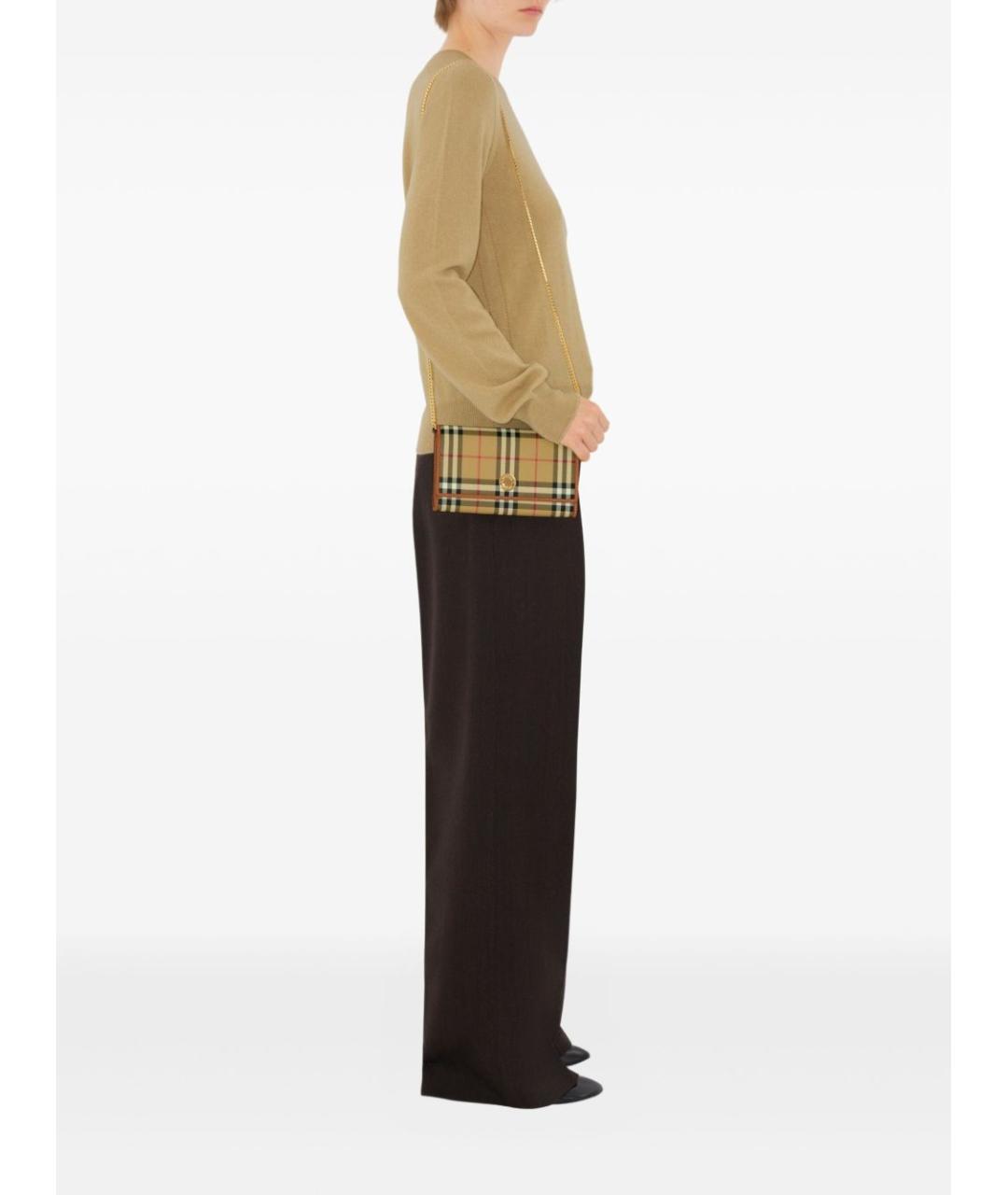 BURBERRY Бежевая сумка через плечо из искусственной кожи, фото 3