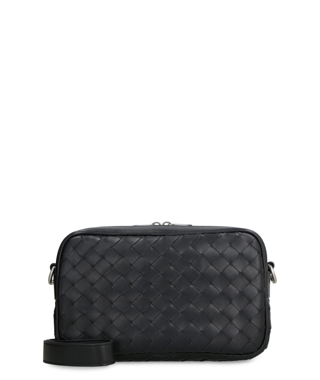 BOTTEGA VENETA Черная кожаная сумка на плечо, фото 1