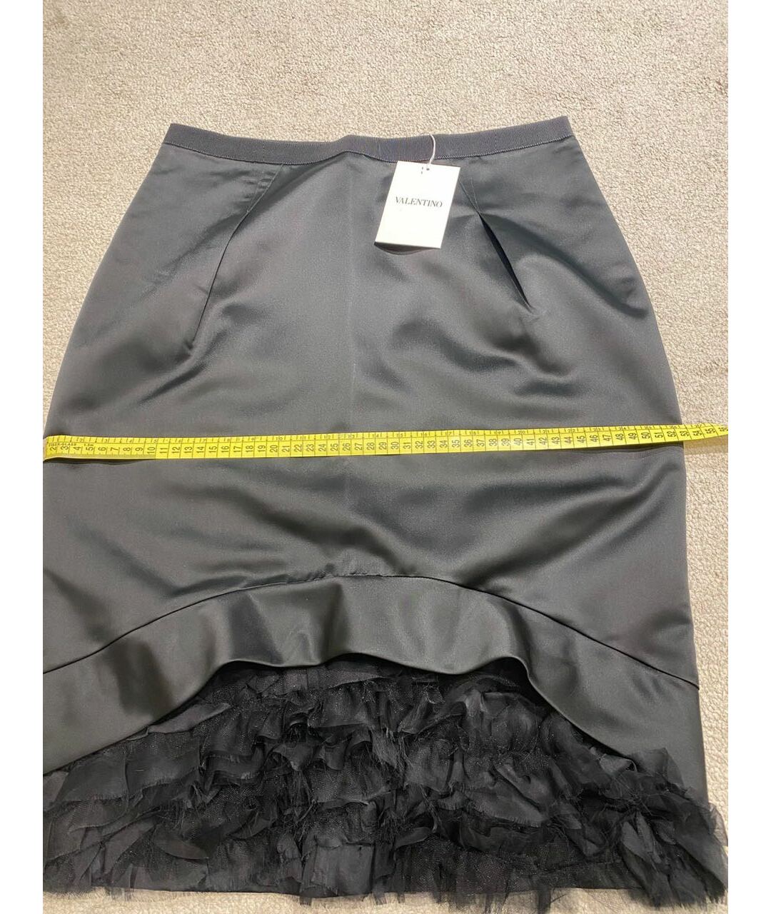 VALENTINO ROMA Черная полиэстеровая юбка миди, фото 3