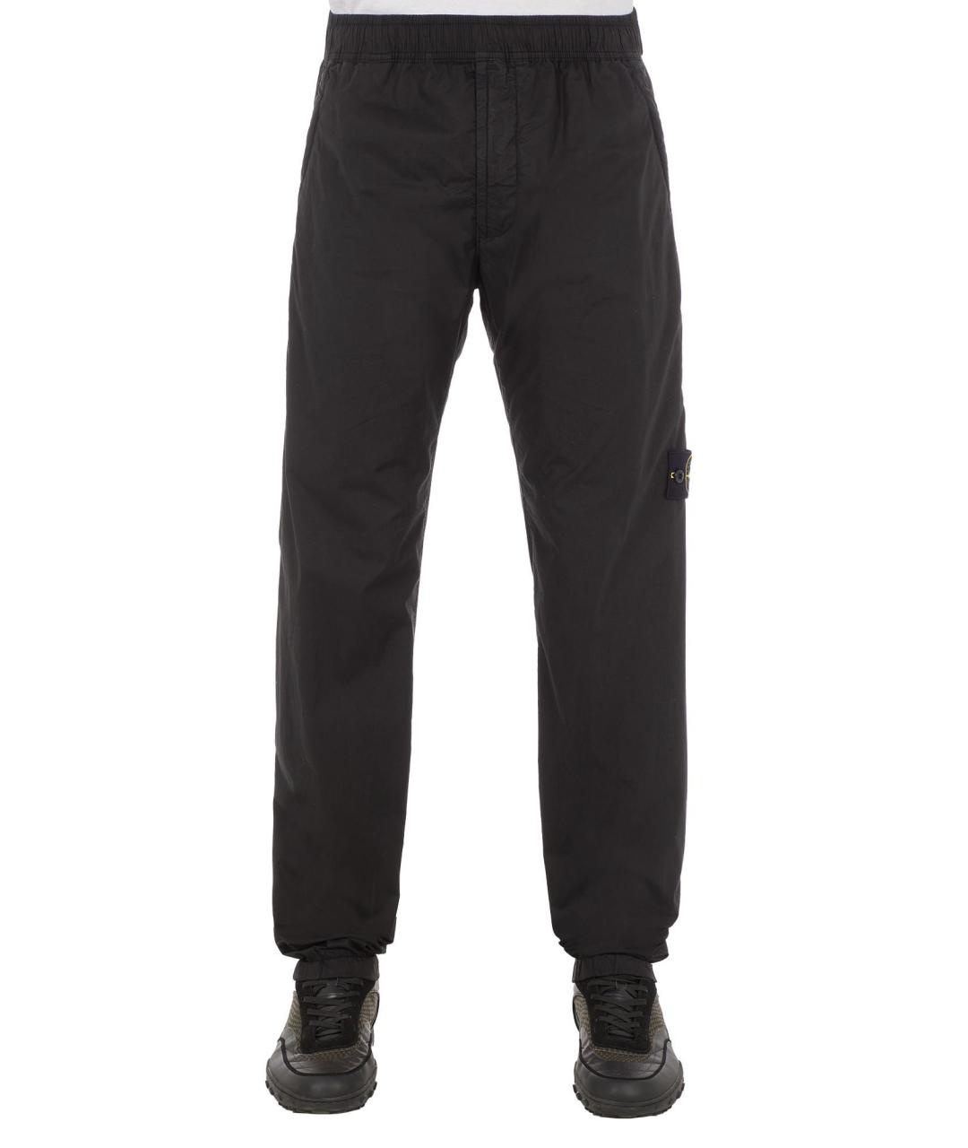 STONE ISLAND Черные хлопковые повседневные брюки, фото 1
