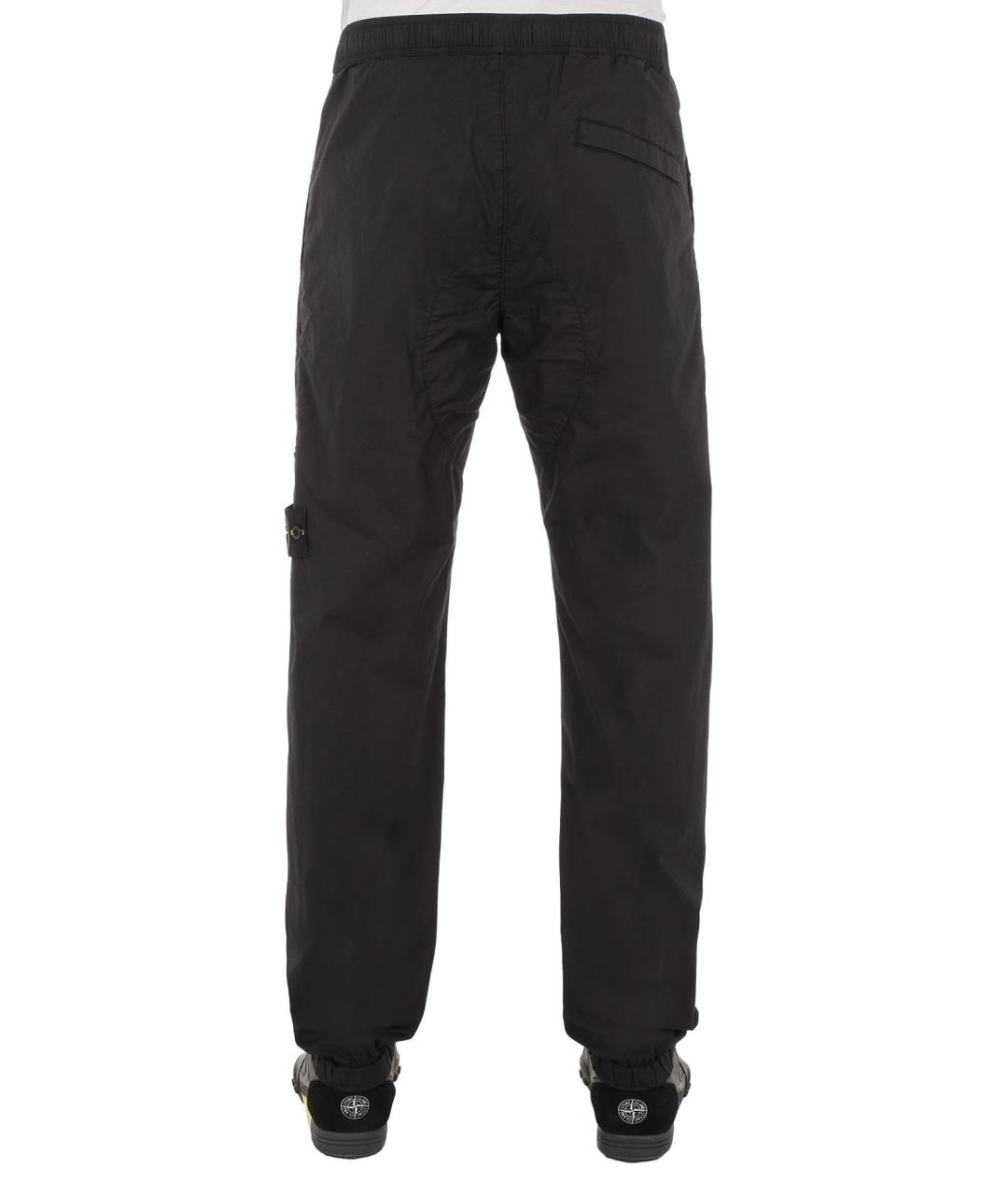 STONE ISLAND Черные хлопковые повседневные брюки, фото 2