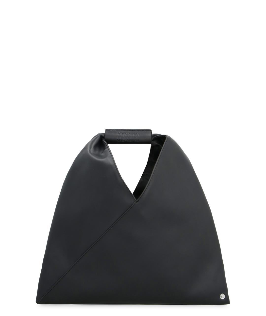 MM6 MAISON MARGIELA Черная кожаная сумка с короткими ручками, фото 1