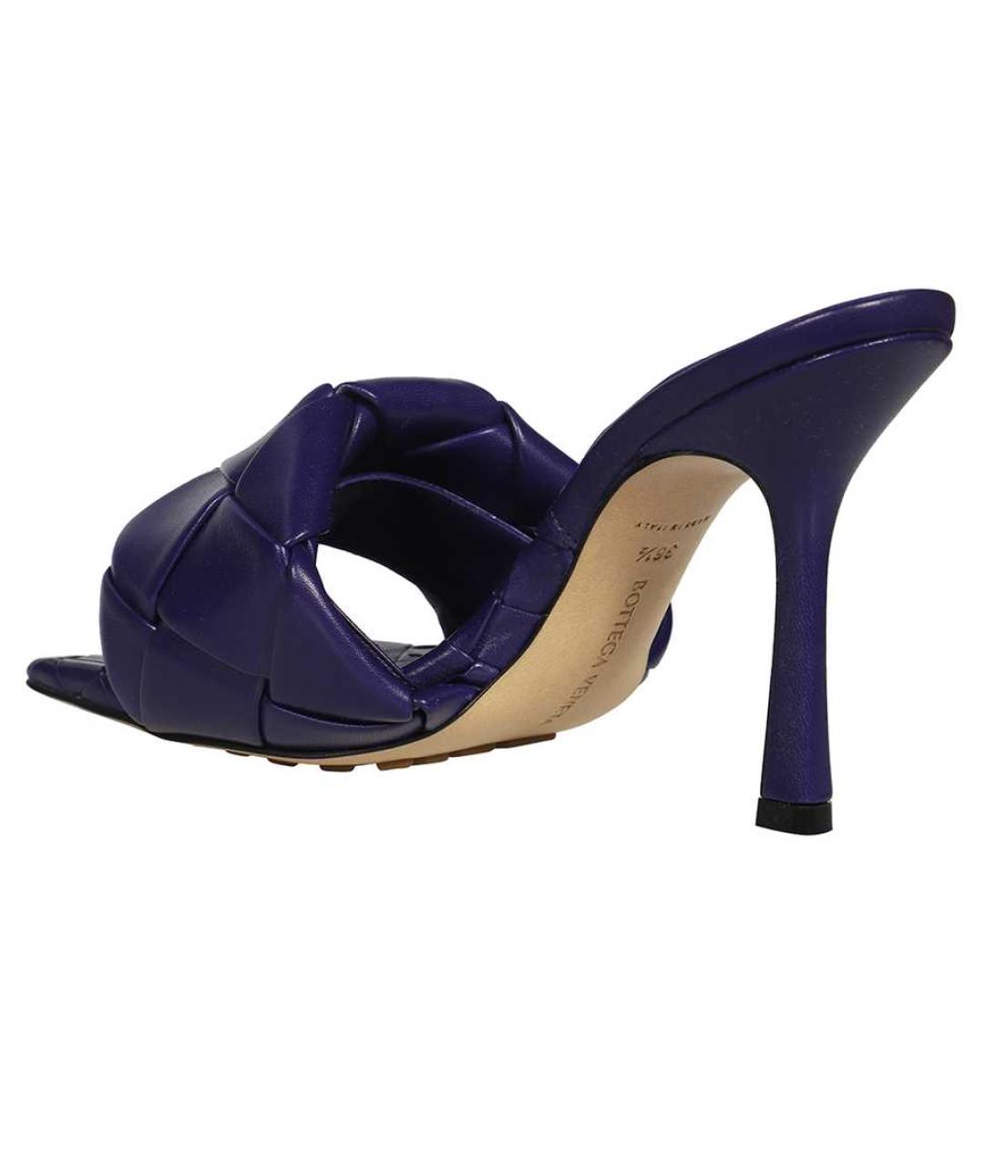 BOTTEGA VENETA Фиолетовые кожаные мюли, фото 3
