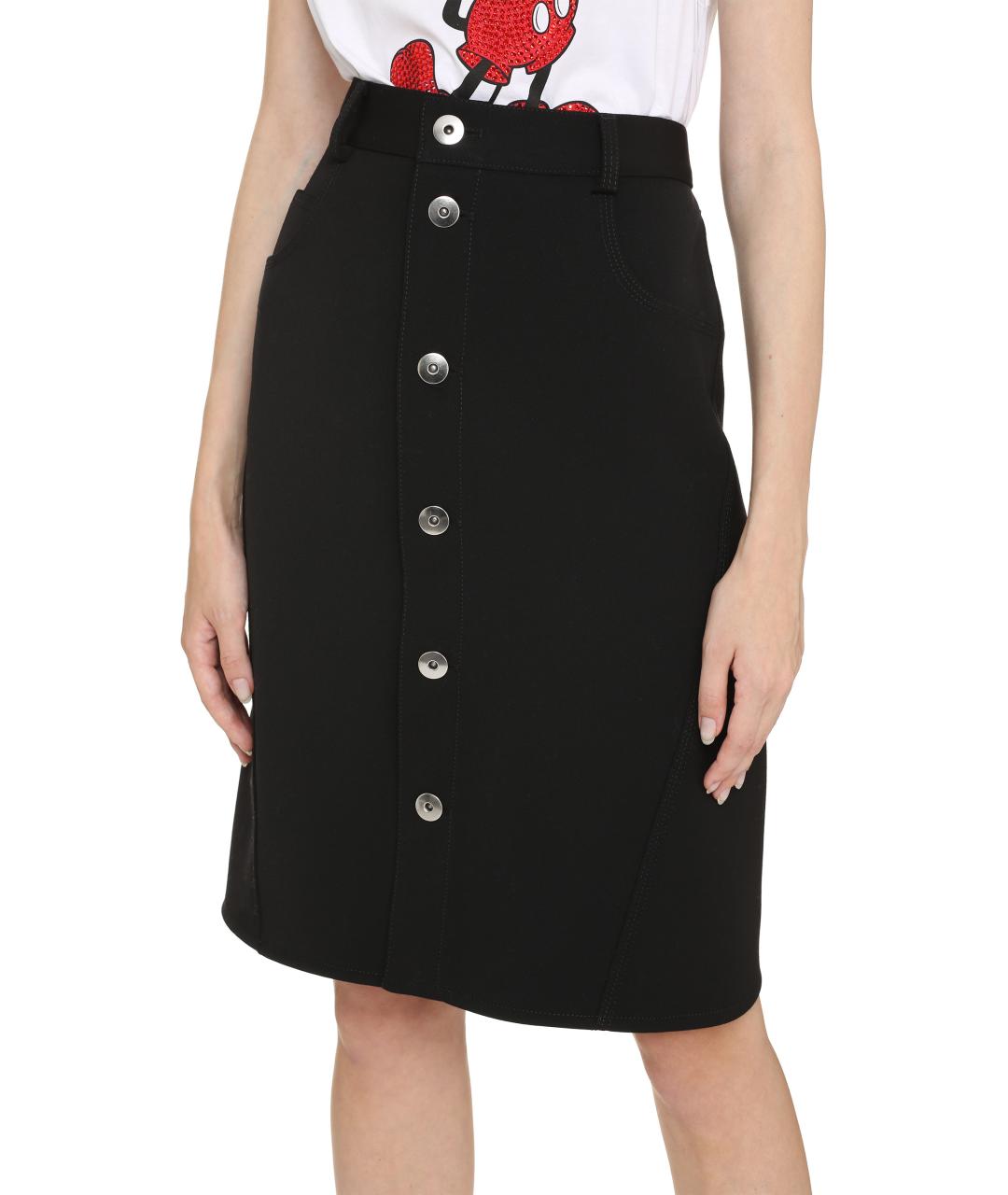 BOTTEGA VENETA Черная шерстяная юбка миди, фото 5