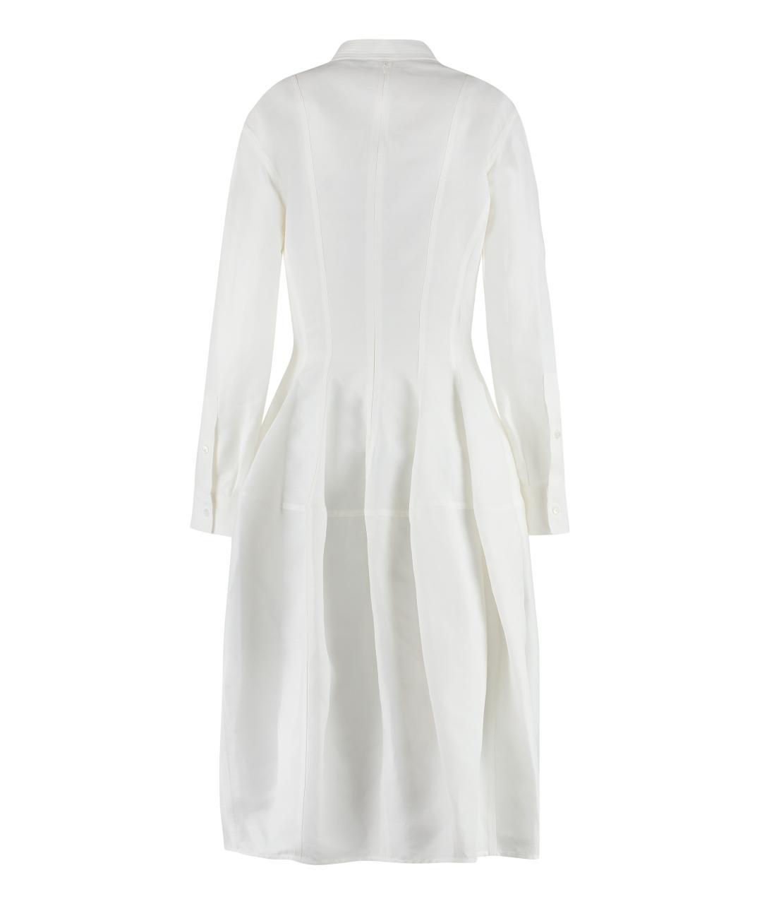 BOTTEGA VENETA Белое льняное повседневное платье, фото 2