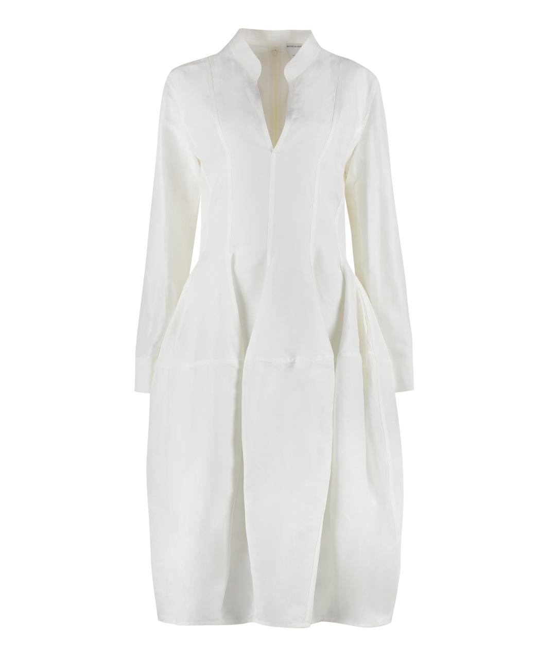 BOTTEGA VENETA Белое льняное повседневное платье, фото 1