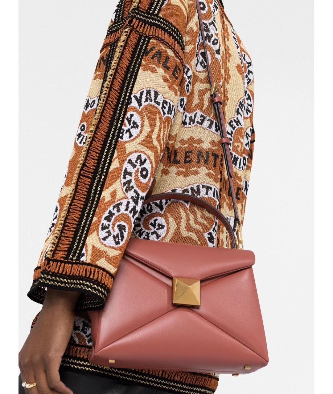 VALENTINO Коричневая кожаная сумка тоут, фото 3