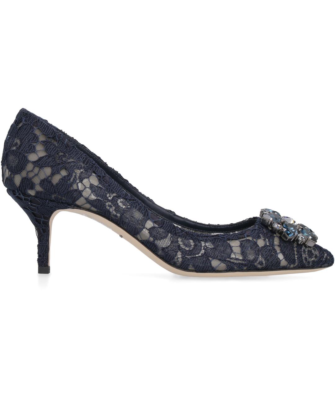 DOLCE&GABBANA Синие текстильные туфли, фото 2