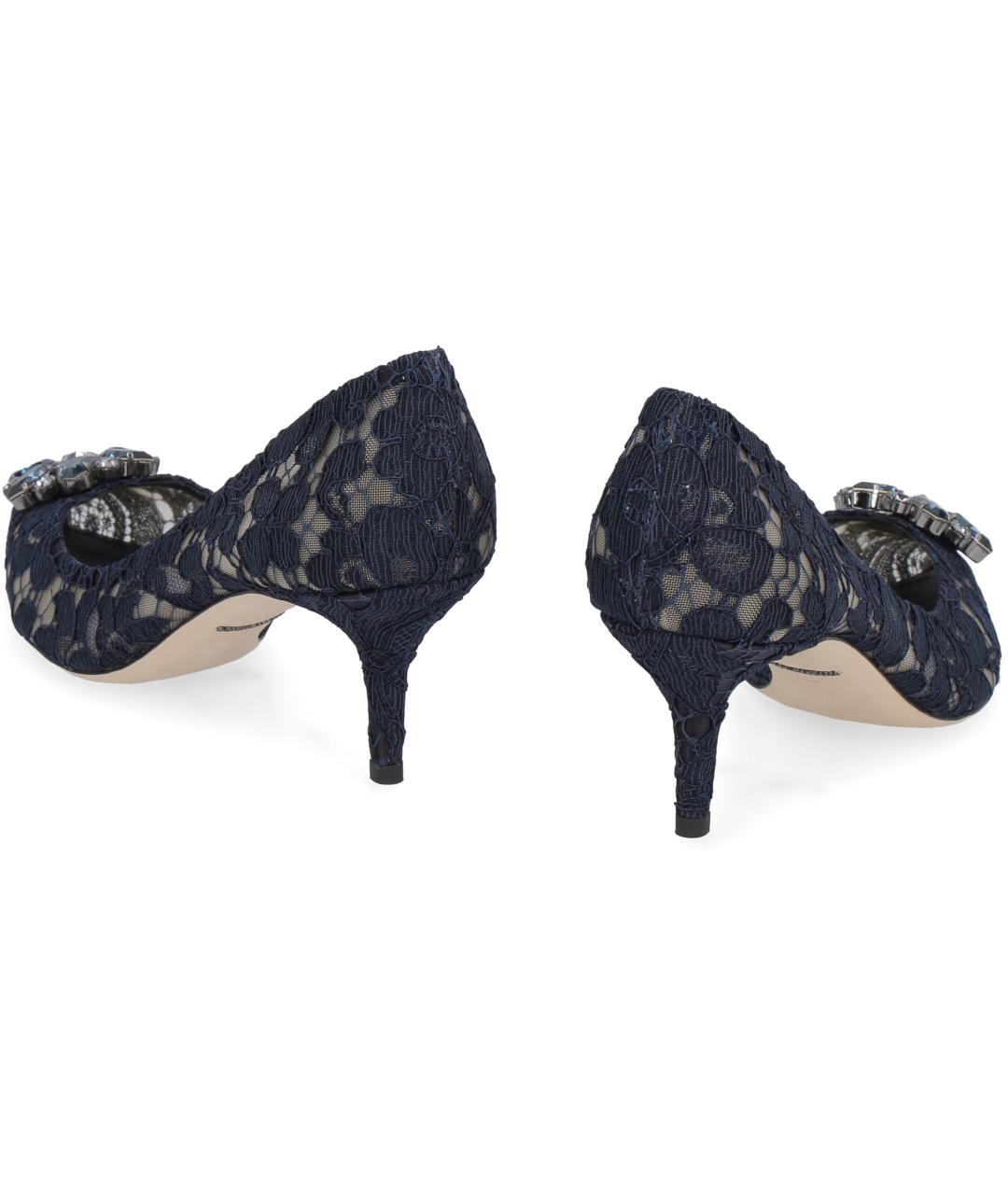 DOLCE&GABBANA Синие текстильные туфли, фото 4