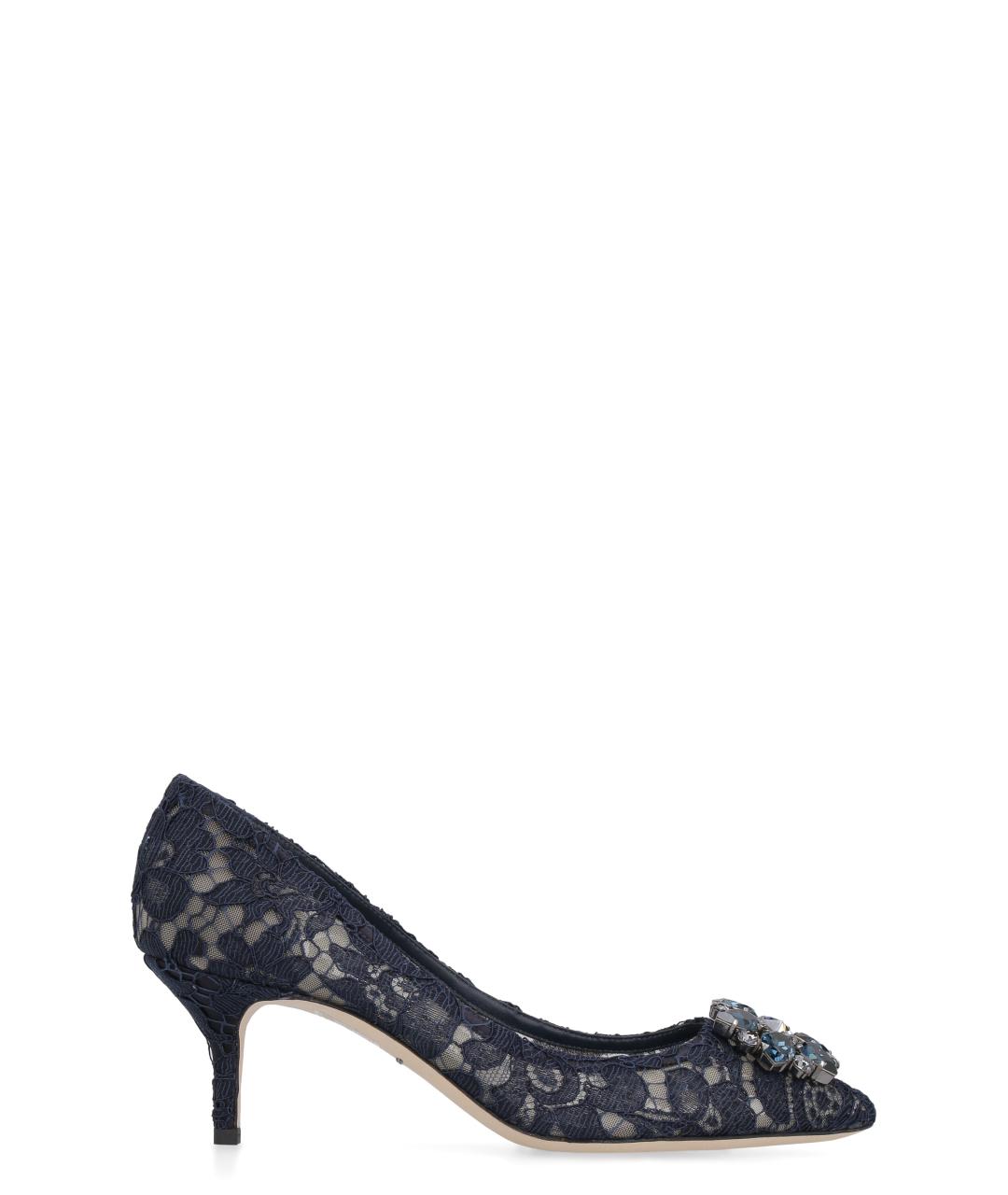 DOLCE&GABBANA Синие текстильные туфли, фото 1