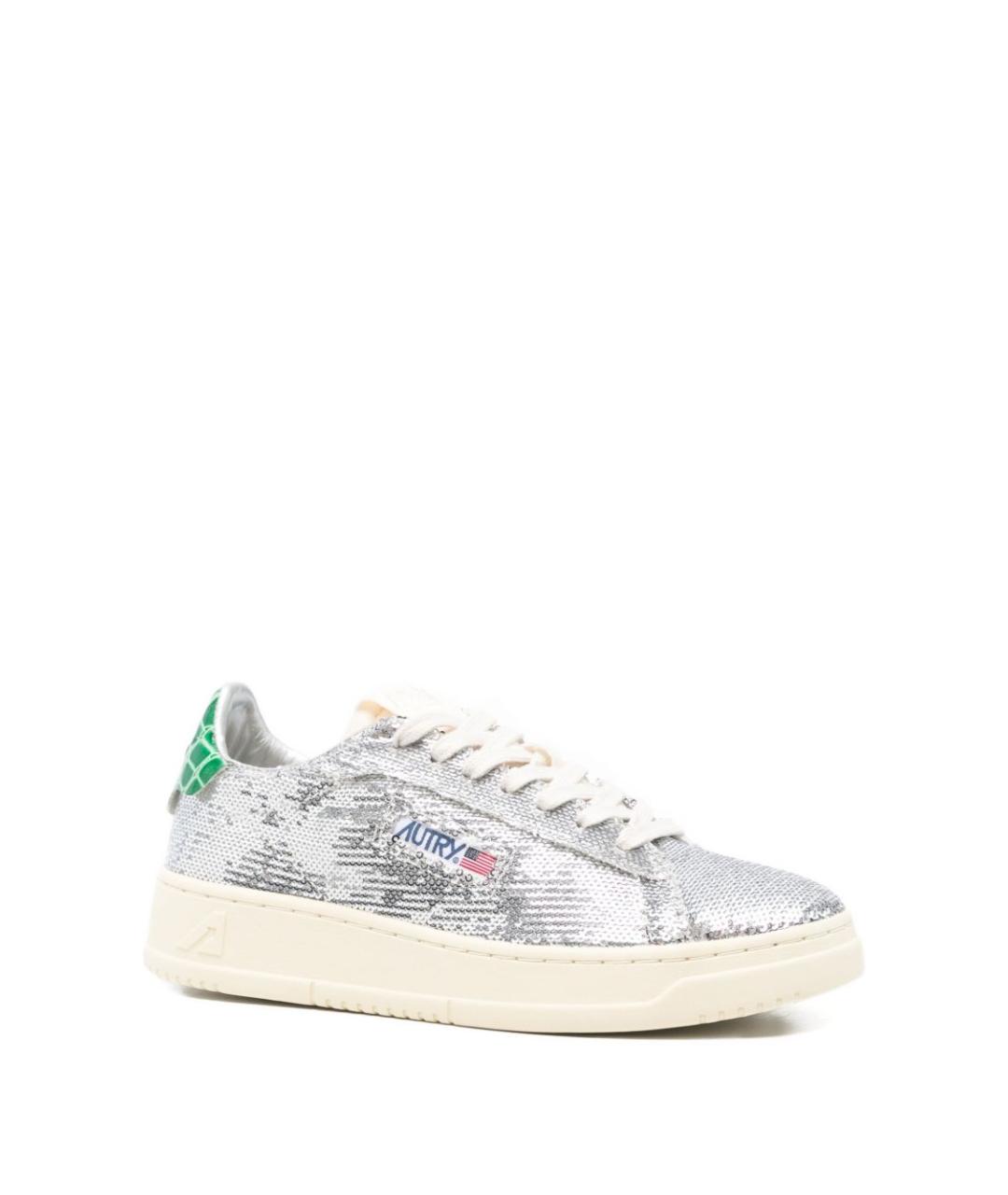 AUTRY Серебряные текстильные кеды, фото 2