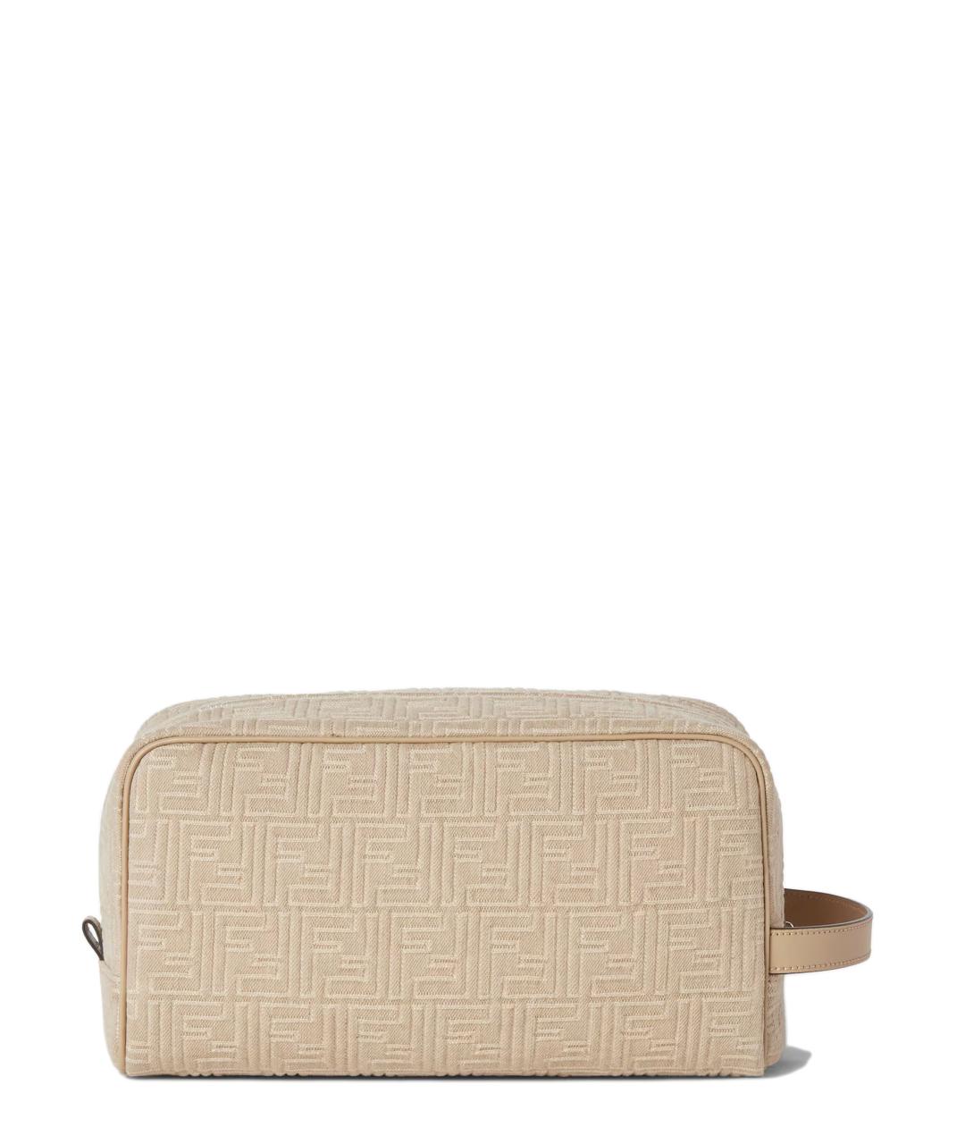 FENDI Бежевая хлопковая барсетка, фото 3